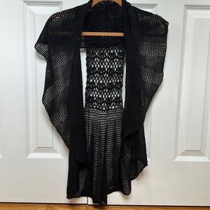 Free People Black Crochet Vest